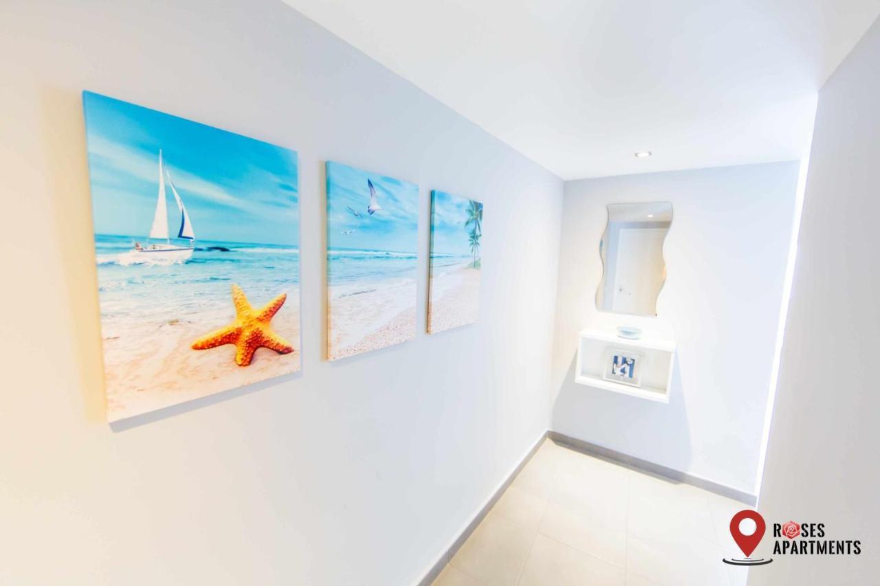 Roses Apartments Ocean 2 Habitaciones Vista Mar Lateral Bagian luar foto