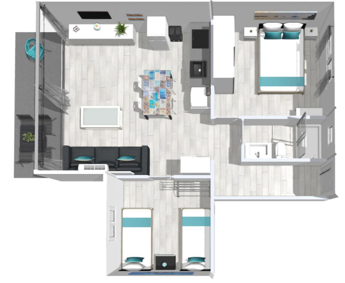 Roses Apartments Ocean 2 Habitaciones Vista Mar Lateral Bagian luar foto